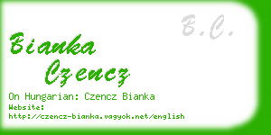 bianka czencz business card